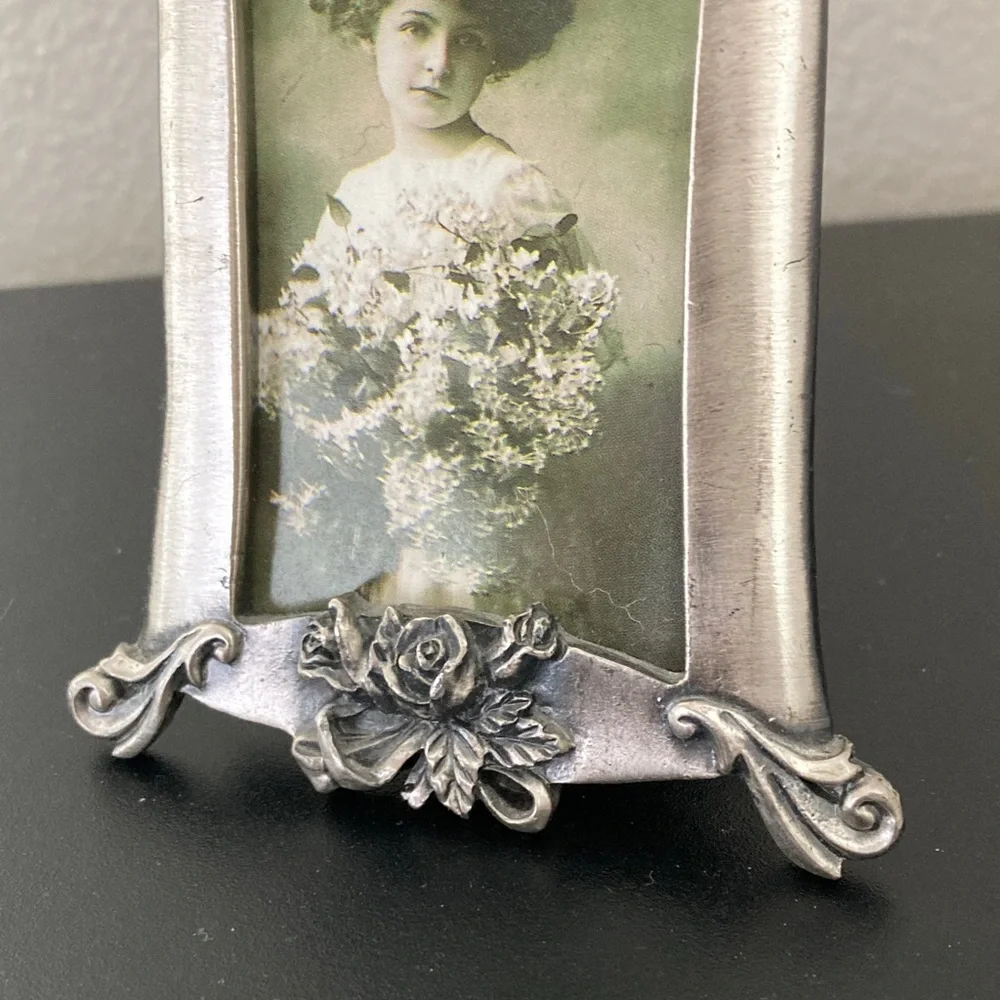 Vintage Linco Cherub Roses Victorian Small Desktop Frame Coquette Whimsigoth